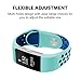 iGK Silicone Replacement Bands Compatible for Fitbit Charge 2, Adjustable Breathable Sport Strap Smartwatch Fitness Wristband with Air Holes Teal Navy Small