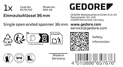 GEDORE - 6576700 894 36 Single open ended spanner