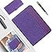 Toplive Zippered Padfolio Portfolio Case,Executive Business Conference Folder Document Organizer with Letter/A4 Size Clipboard, Business Card Holder,Purple