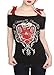 Ofenbuy Women Casual Skull Print Tops Bowknot Off Shoulder Tees Plus Size 5XL
