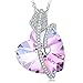 SUE'S SECRET Love Heart Pendant Necklaces Made with Austria Crystals Wrap wih Cupid Arrow, Gifts for Christmas Thanksgiving Present