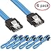 LINESO 6 Pack Straight SATA III Cable 6.0 Gbps 18 Inches (Blue)