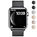 BRG Stainless Steel Mesh Milanese Loop with Adjustable Magnetic Closure Replacement Metal iWatch Band for Apple Watch Series 3/2/1 Nike+ Sport and Edition 38mm Black