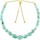OdrillionGems Natural Emerald Gemstones Bolo Bracelets, Plain Beads, 14K Gold Plated 925 Sterling Silver Jewelry, Birthstone, Adjustable Bracelet, Gift for Women, Mother's Day Gifts, 10" Inches