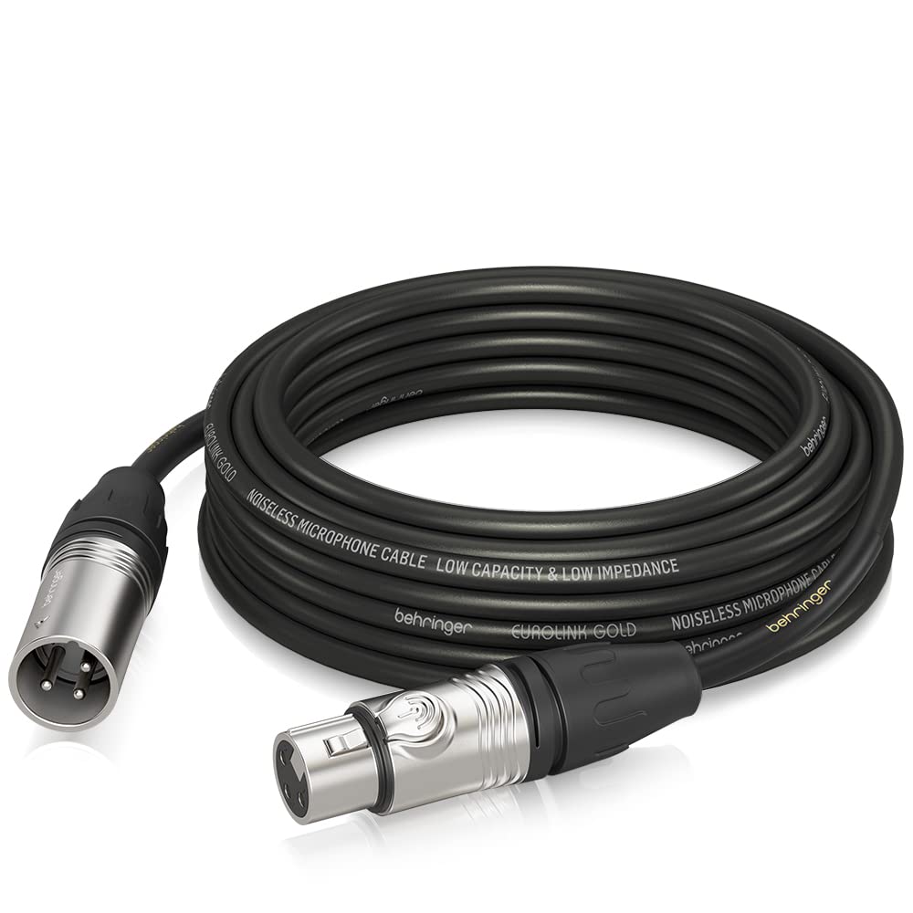 Behringer Microphone Cable - XLR Male to XLR Female - 10 m / 33 ft - Gold Performance - GMC-1000