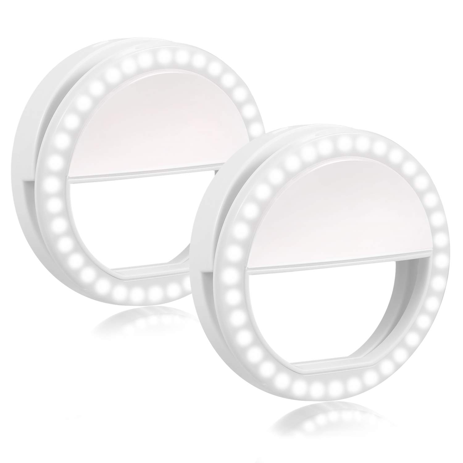 Selfie Ring Light, Rechargable 36 LED Natural Light Lighting Clip On Phone Tablet Laptop Photography Phone Camera Photos Video by Boiros