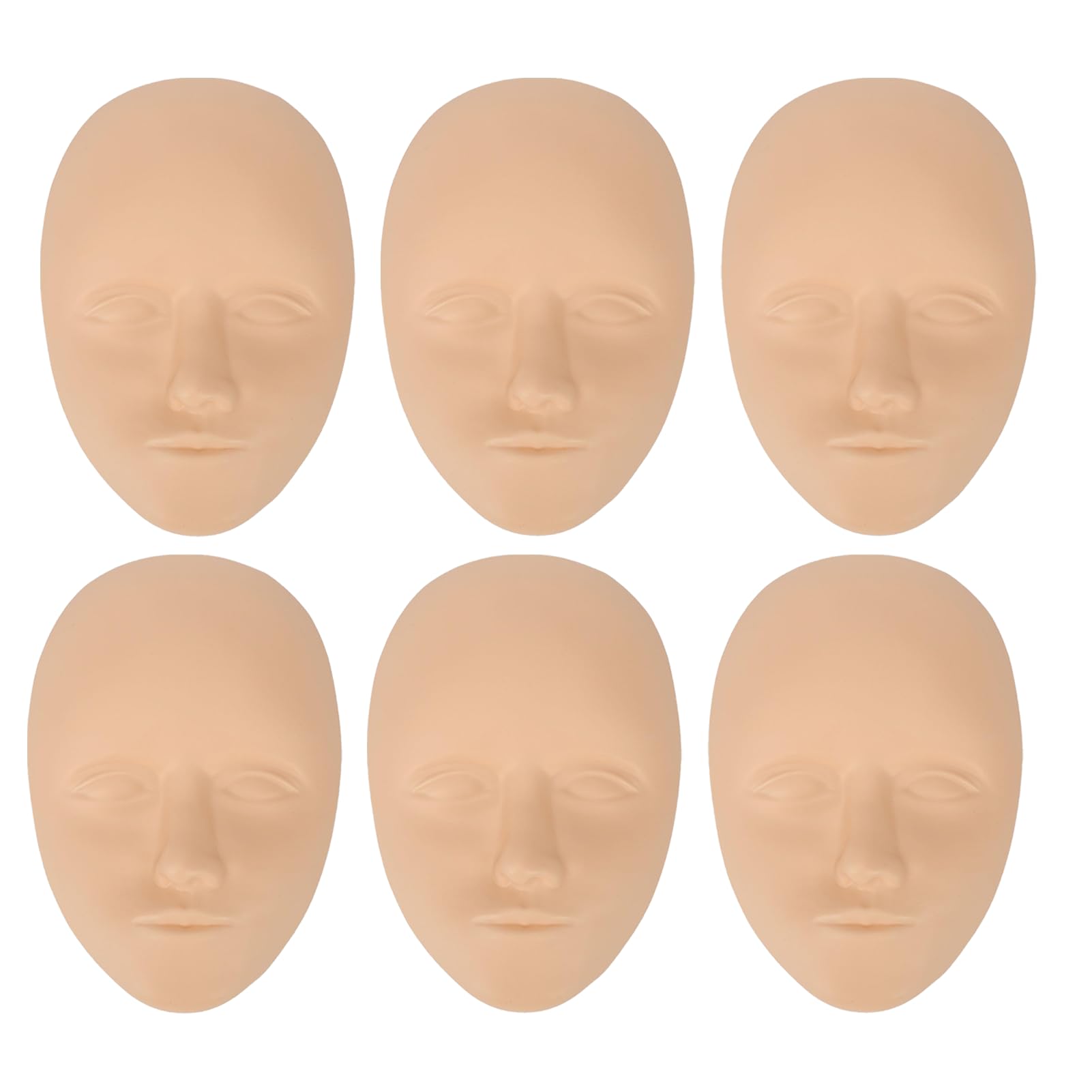 10pcs 3D Tattoo Practice Face Skin, Tattoo Practice Skin Head, Silicone Face Practice Skin for Beginner, Soft Rubber Fake Skin for Makeup Eyebrow Lip Eyeliner Tattooing