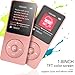 AGPTEK A02 MP3 Player with Bluetooth 5.3, 1.8 inch Screen Portable Music Player with Speaker, FM Radio, Voice Recorder, Supports Expanded Up to 128GB(Rose Gold, 8GB)
