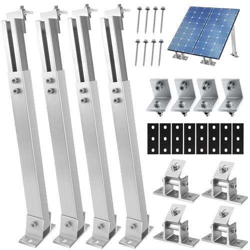 Royouzi Solar Panel Bracket, Aluminum Solar Panel Floor Bracket Adjustable Angle 15°- 30° (2)