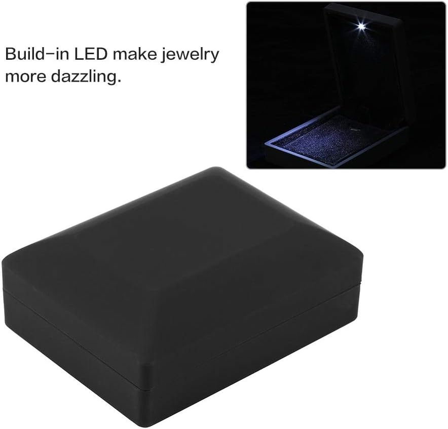 Salmue Jewellery Gift Box with LED Light, Necklace Bracelet Rings Pendant Storage Case for Wedding Proposal Engagement - Image 3