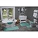 Maples Rugs Cloud Bath 3pc Washable Non Slip Bath Mats and Rug Sets [Made in USA] for Kitchen, Shower, and Toilet, Teal Topaz