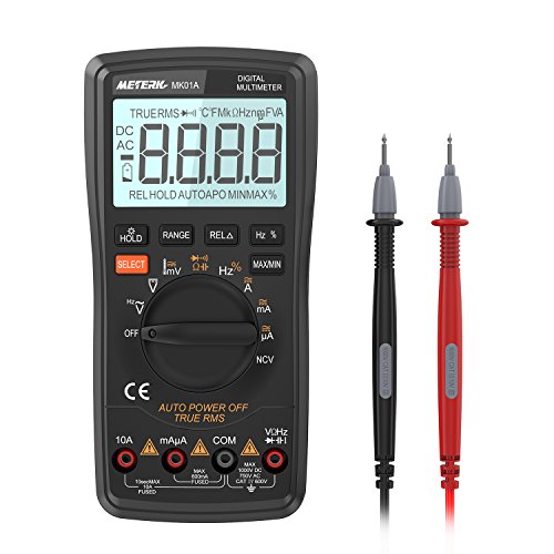 Meterk Digital Multimeter 6000 Counts True RMS Auto Range DMM,NCV Detector DC AC Voltage Current Meter, Live Line Tester Temperature Continuity HZ Test