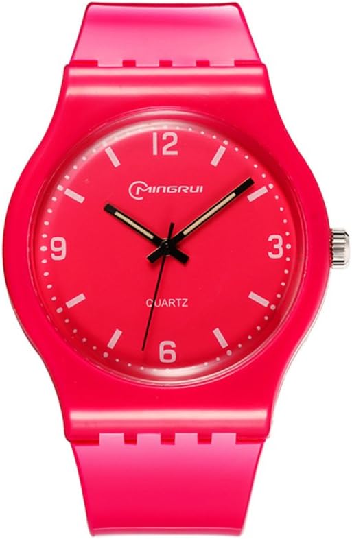 [Child] Quartz Watch,Student Leisure Waterproof Watch Round Rubber Pin Buckle Strap-O