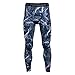 BeneU® Mens Camouflage Sports Running Basketball Compression Tight Leggings Pants(Style:Flash Blue Size:S)