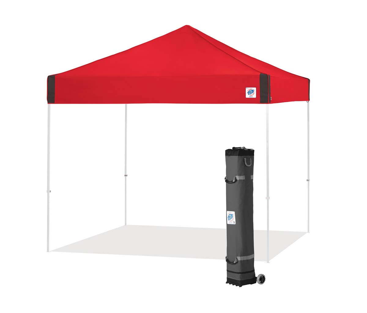 Photo 1 of *** PARTS ONLY *** E-Z UP Pyramid Instant Shelter Canopy, 10' x 10' with Wide-Trax Roller Bag & 4 Piece Spike Set, Punch