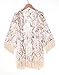 Fanala Sexy Women Boho Crochet Sheer Lace Floral Kimono Cardigan Coat Blouse Tops