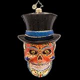 RADKO MR DEAD Skull Day Of The Dead Glass Ornament Halloween