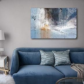 Abstract Canvas Art - Aged Wall - Giclee Print Modern Wall Art | Stretched Gallery Wrap Ready to Hang Home Decoration - 12x18 inches