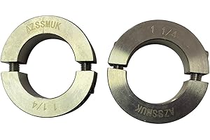 AZSSMUK Bore 1-1/4'' Double Split Shaft Collar Stainless Steel Lock Collar Clamp Set Screw 2PCS (1-1/4'', 2)