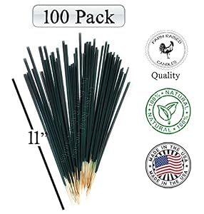 Image of (100 Pack) American Hand-made"Mintronella" Essential Oil Mosquito Gnats No-see-ums Repellent Citronella Outdoor, Camping, Bug incense sticks 100% Natural Bamboo Deck Party.