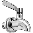 Vila Replacement Spigot for Beverage & Water Dispenser, Stainless Steel No-Rust Spout Faucet, Excellent Continuous Flow, Sturdy Alternative for Flimsy Plastic Taps, Fits Most Water Jugs, Mason Jars