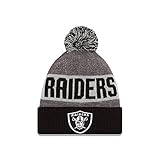 Men's New Era Oakland Raiders 2016 Sideline Sport Knit Hat Heather Grey Size One Size
