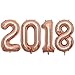 EASUTE 40inch Number 2018 Foil Balloons Graduation Balloons New Year Festival Party Decorations Graduation Event Anniversary Party Supplies (rose gold)