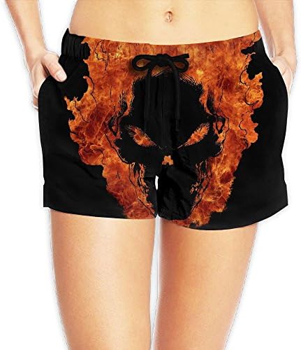 Fire Skull Monster Women's Fashion Surfing Boardshort Beach Shorts L