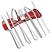 VICBAY 7psc Reusable Lunch Cutlery Set, Stainless Steel Straws with Brush, Travel Camping Flatware Set Utensils, Drinking Metal Straws for Tumblers Beverage (Red)