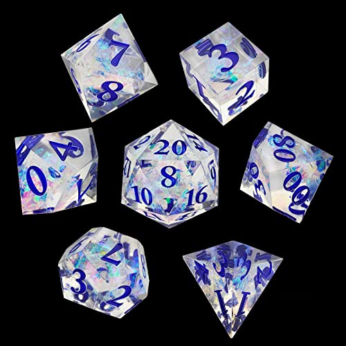 DND Dice Set Resin Sharp Edge Polyhedral Dice D&D
