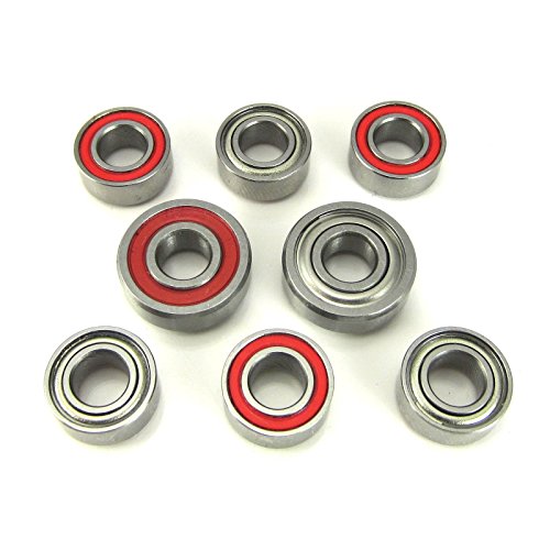 Losi 22 B, T, SCT Hub Carrier Bearings 5x10x4mm - 5x13x4mm Red