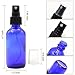Pack of 6, 2 oz Cobalt Blue Glass Bottles with Black Fine Mist Sprayers by Mavogel, Including 2 Extra Black Fine Mist Sprayers, 2 Stainless Steel Mini Funnel, 1 Transfer Pipettes, 12 Bottle Labels