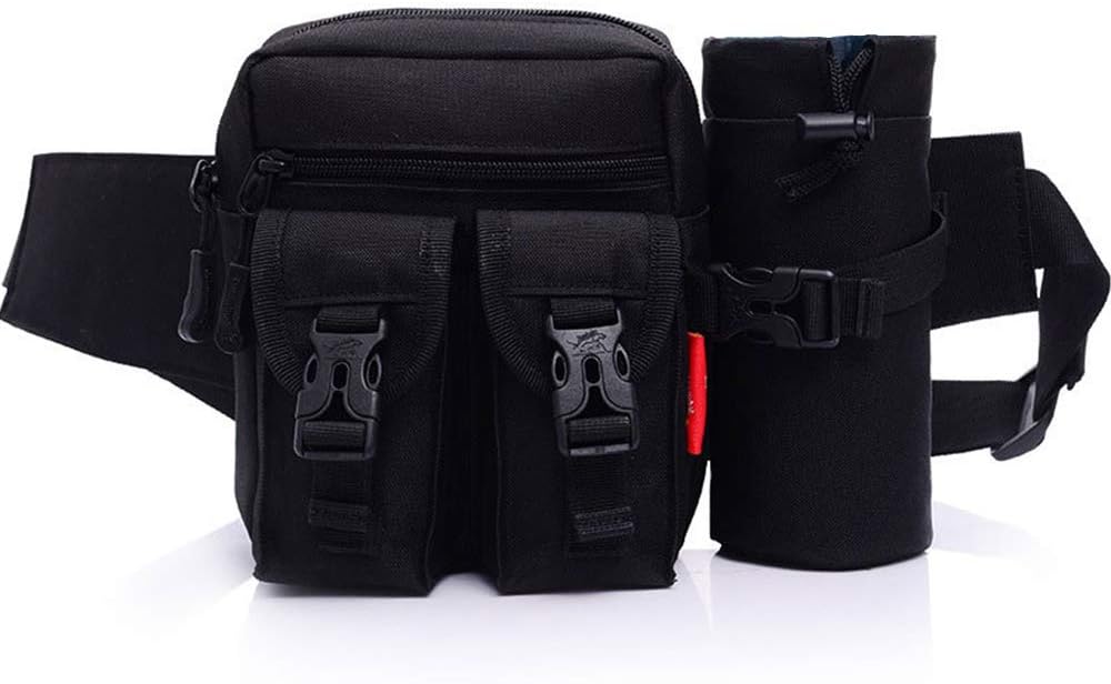 Tactical Waist Pack With Detachable Water Bottle Portable Fanny Pack Outdoor Hiking Travel Large Army Waist Bag Military Waist Pack For Daily Life Cycling Camping Hiking Hunting Fishing Shopping