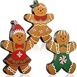 Blulu 3 Pieces Christmas Gingerbread Man Ornament