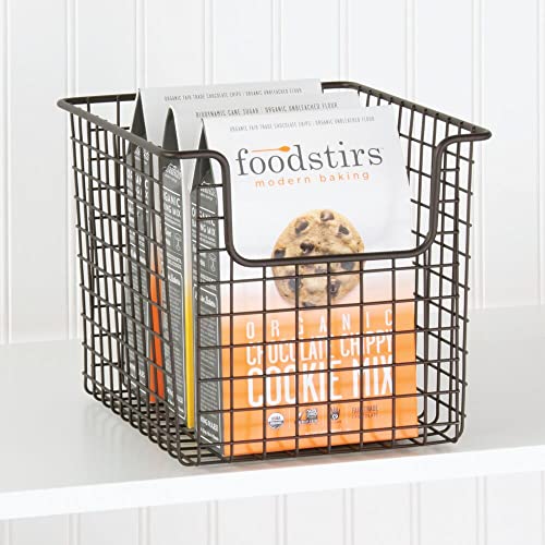 mDesign Household Metal Kitchen Pantry Food Storage Organizer Basket