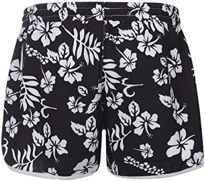 OMONSIM Women's Floral Boardshort (Medium, Black)