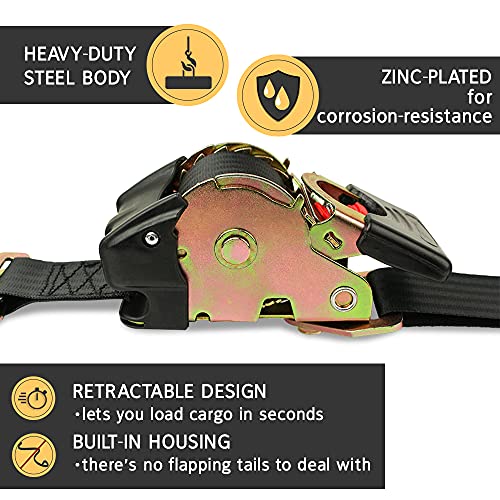 DC Cargo Mall 2 QuicknEasy Retractable Ratchet Straps for E Track 2