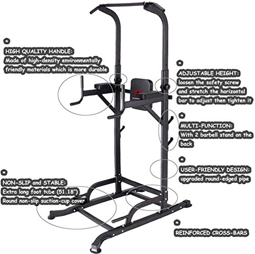 K-KiNGKANG-Power-Tower-Adjustable-Height-Multi-Function-Home-Strength-Training-Fitness-Workout-Station-T056