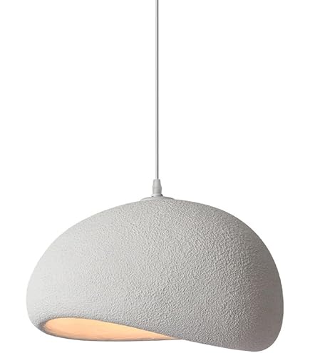 Lámpara Colgante Estilo Wabi-sabi - Diseño Japonés Moderno En Polietileno Blanco, Cable De 59 Pulgadas Ajustable, Ideal Para Comedor, Cocina O Salón