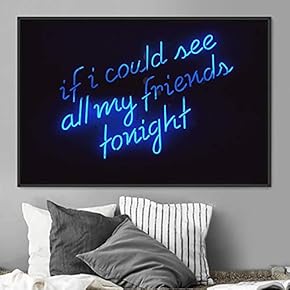 signwin Framed Canvas Wall Art Illuminated Words 3D...