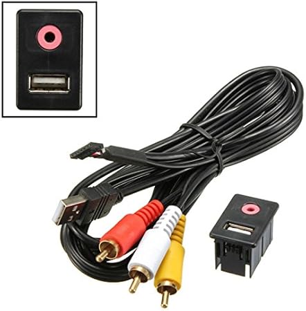 Amazon 新しい 3 5 ミリメートル 3 Rca車の Aux Usb男性ダッシュ フラッシュ マウント取付アダプタ ユニバーサル カセットアダプター 車 バイク
