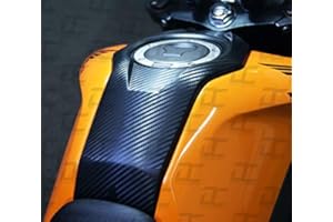 Decal Concepts Carbon Fiber Gas Tank Cover Accent Decal Graphic Kit - for Honda Grom (2017-2020) (Black Carbon Fiber)