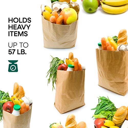 Kraft Brown Paper Bags 57 LB [100 Pack] Brown Paper Grocery Bag Bulk