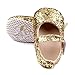 M2cbridge Baby Girl's Bow Dress Shoe Infant Toddler Pre-Walker Crib Shoe (12-18 Months, Golden Glitter)