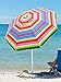 Rio Beach 6' Beach Umbrella with Sun Block, Multi Stripe