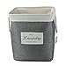 iwill CREATE PRO Folding Laundry Hamper,100% Natural Linen,Cotton Lining Dirty Clothes Sorter,Collapsible Laundry Container,Grey