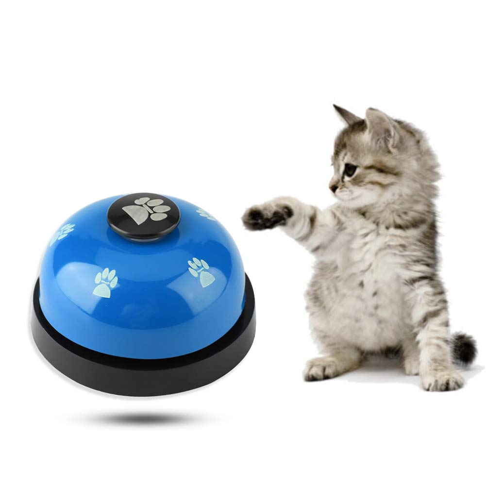Dog Door Bell and Press Bell Pet Training Press Bell Iron Sturdy Pet Bell Desk Bell Call Bell for Dog Toilet Training Bell Interaction Bell (Blue)