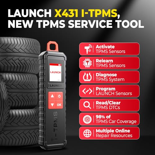 LAUNCH X-431 i-TPMS TPMS Tire Pressure Detector Relearning Tool, Activation/Relearning/Programming Sensors, Works w/ X431 Scanners/APP (Can be used alone)