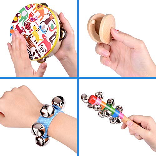 4 Instrument+Set+12Pcs+Percussion+Tambourine+Educational