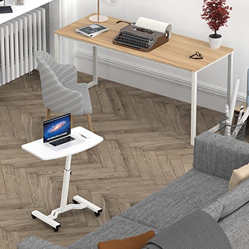 SHW Height Adjustable Mobile Laptop Stand Desk Rolling Cart, Height